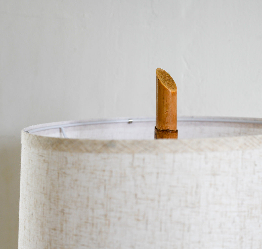 Rattan & Brass table lamp Mid-Century Modern Style