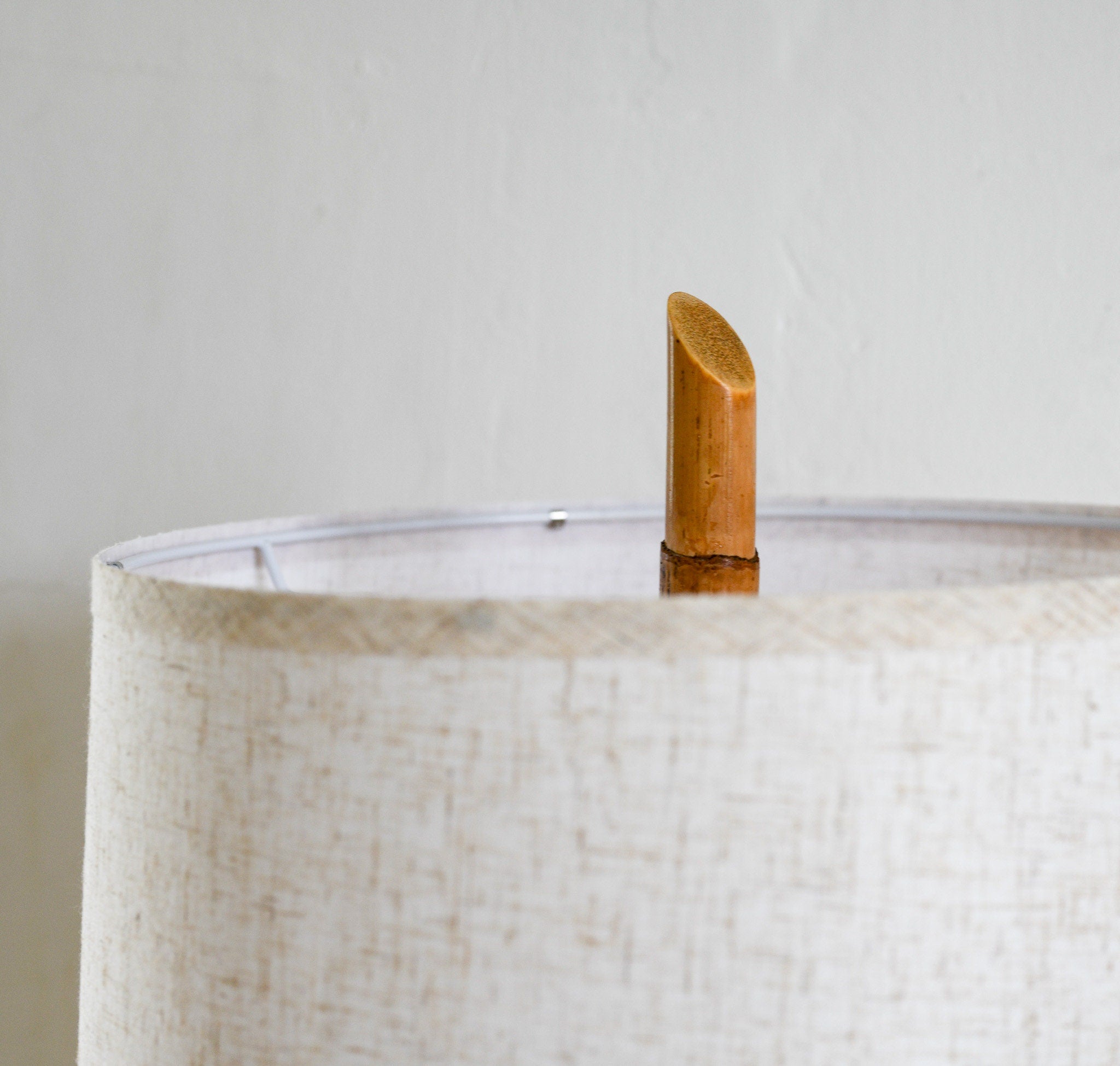 Rattan & Brass table lamp Mid-Century Modern Style