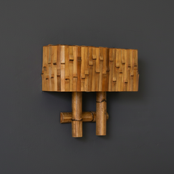 Culmo Wall Sconce — Bamboo Node Detail, Front View | Rattanology USA