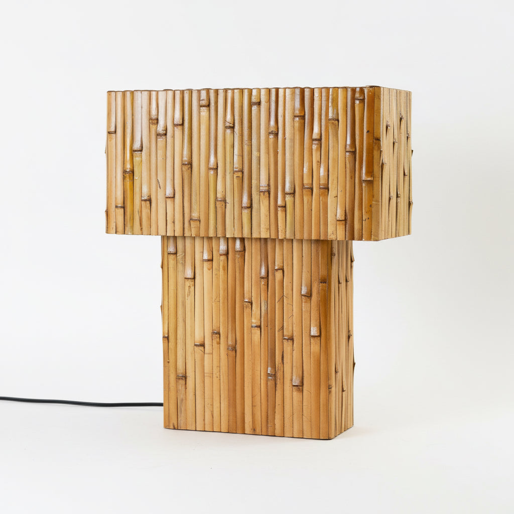 Plinth Lamp | Sculptural Bamboo Table Lamp