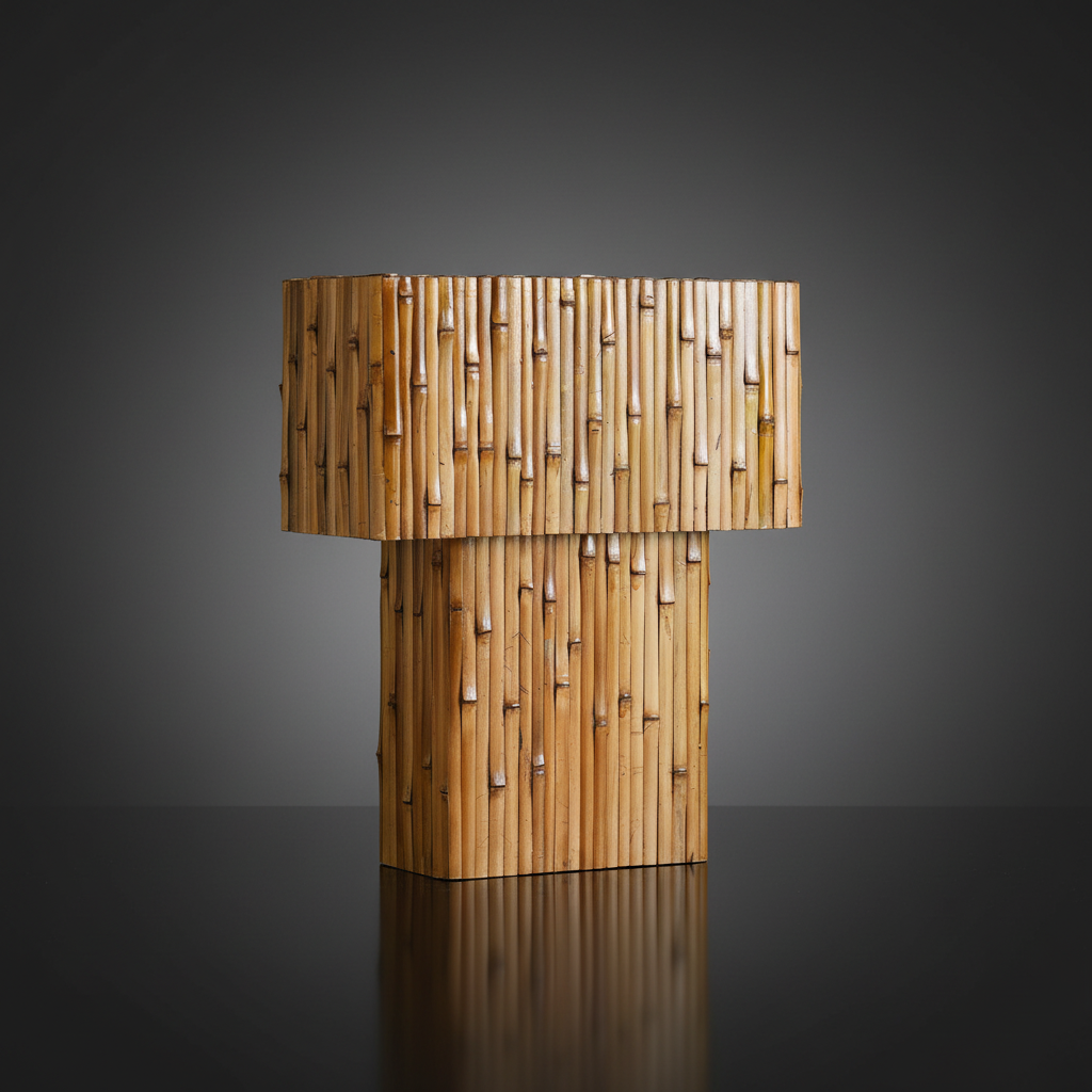 Plinth Lamp | Sculptural Bamboo Table Lamp