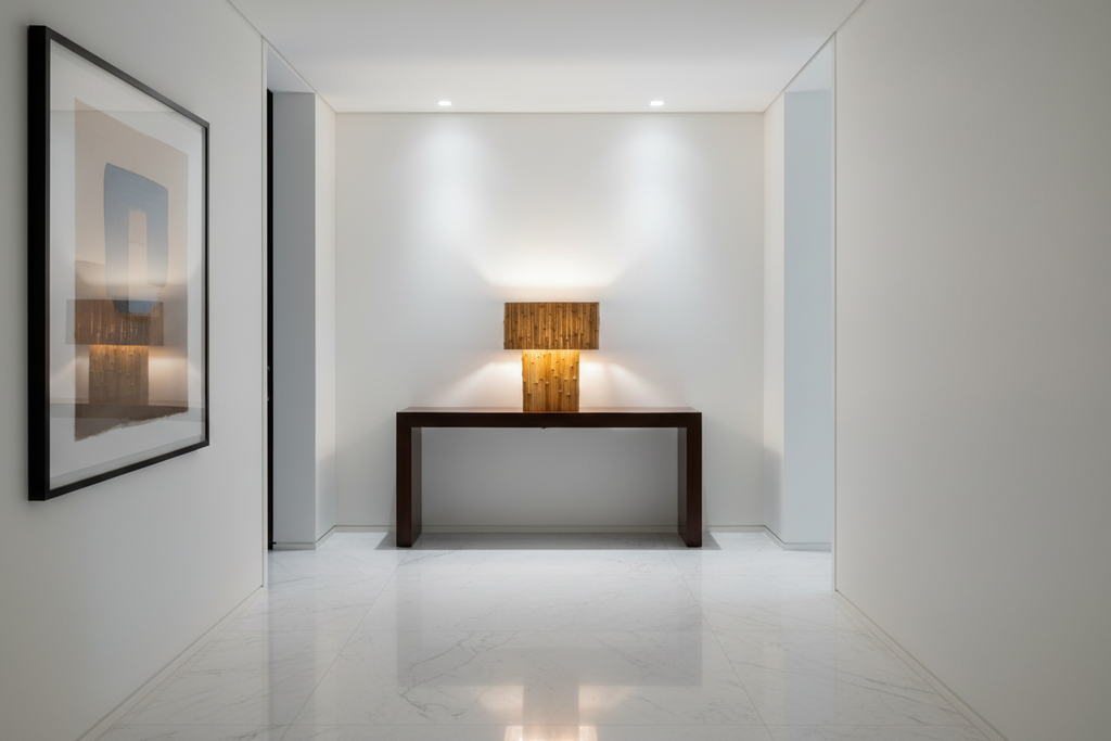 Plinth Lamp | Sculptural Bamboo Table Lamp