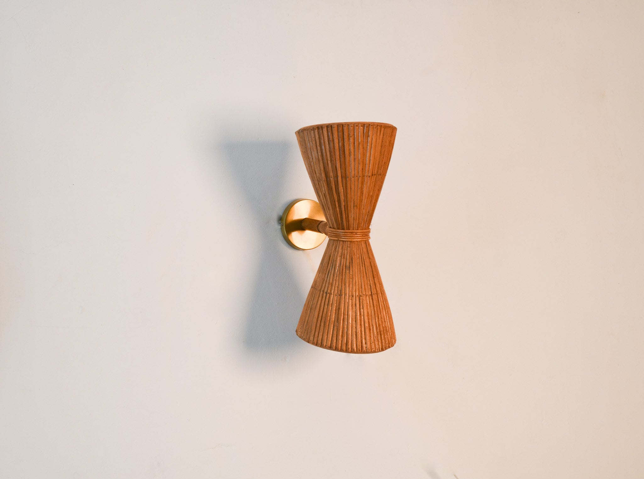 Up Down Interior Wall Light, Handcrafted Rattan, Stylish Lighting