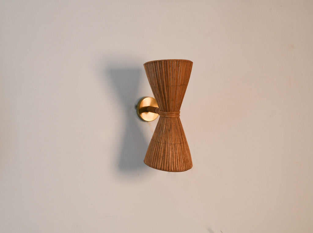 Up Down Interior Wall Light, Handcrafted Rattan, Stylish Lighting