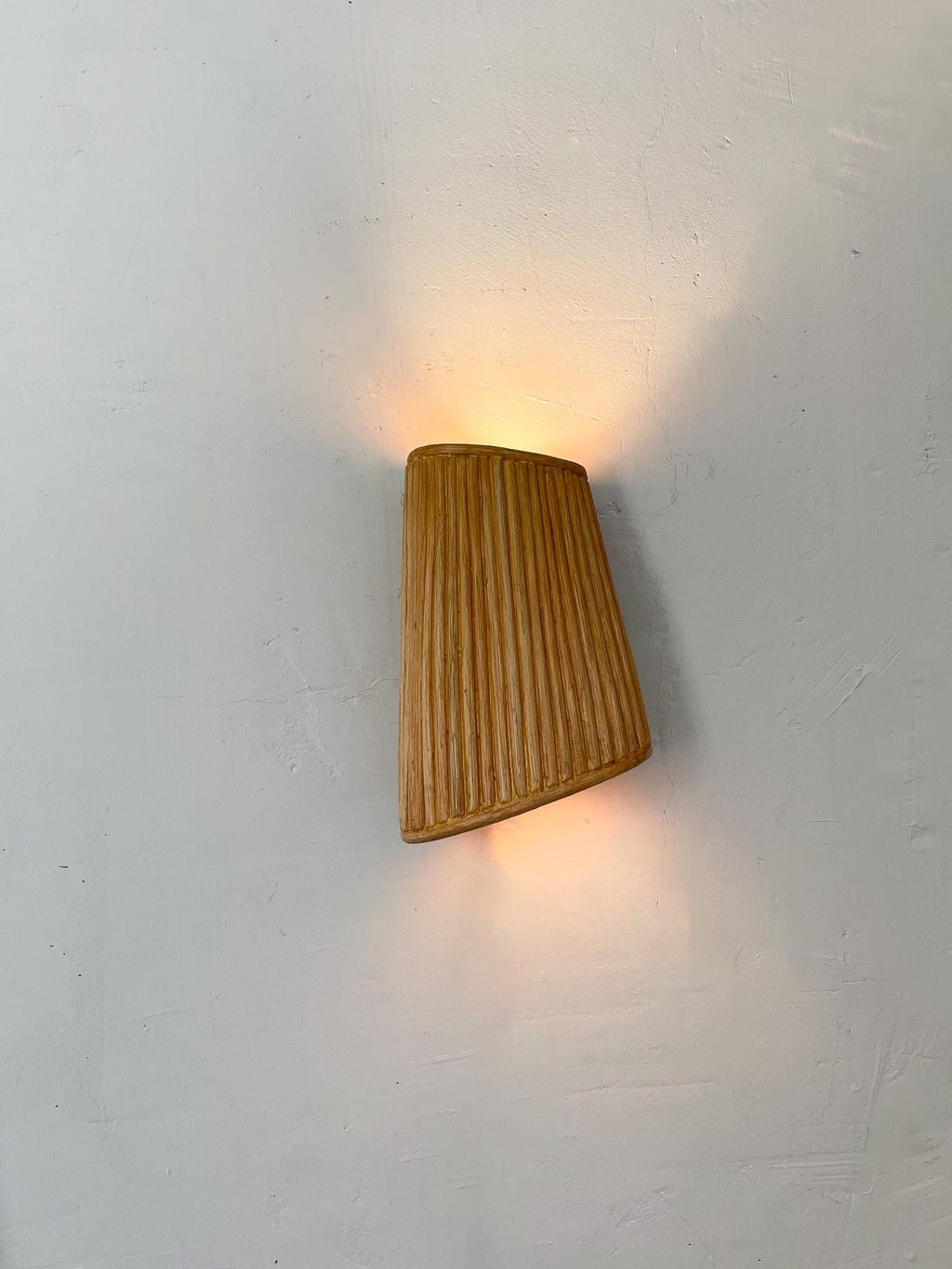 Pair of Modern Minimalist Rattan Wall Sconce
