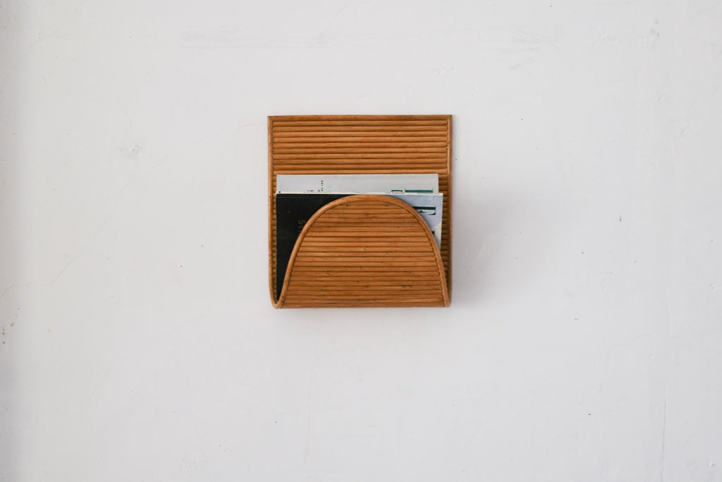 Rattan Modern Wall Mounted Magazine Rack Aldo