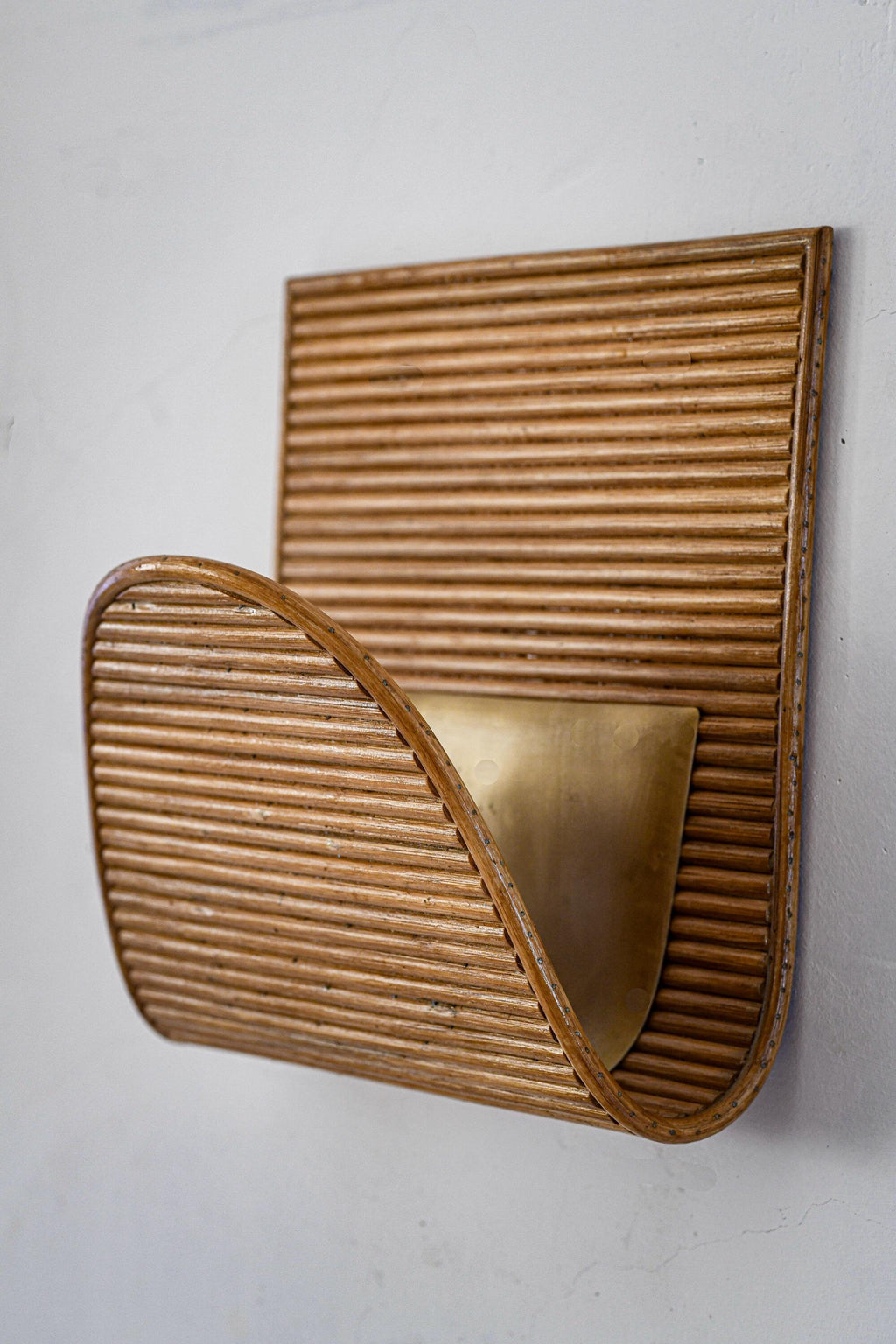 Rattan Modern Wall Mounted Magazine Rack Aldo