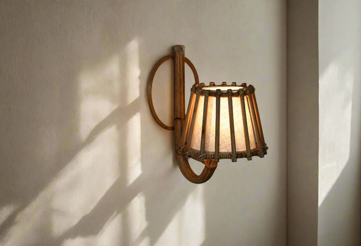 Rue Rattan Wall Sconce