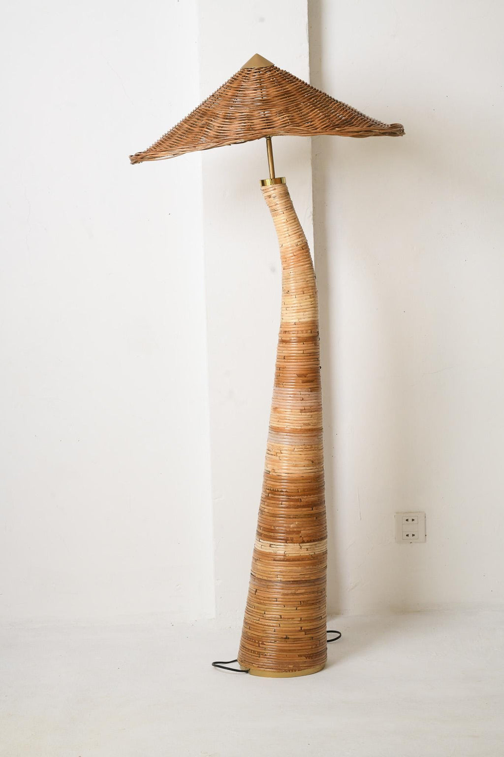 Shroom 002 Rattan Floor Lamp | Handcrafted Mushroom Shaped Statement Lighting