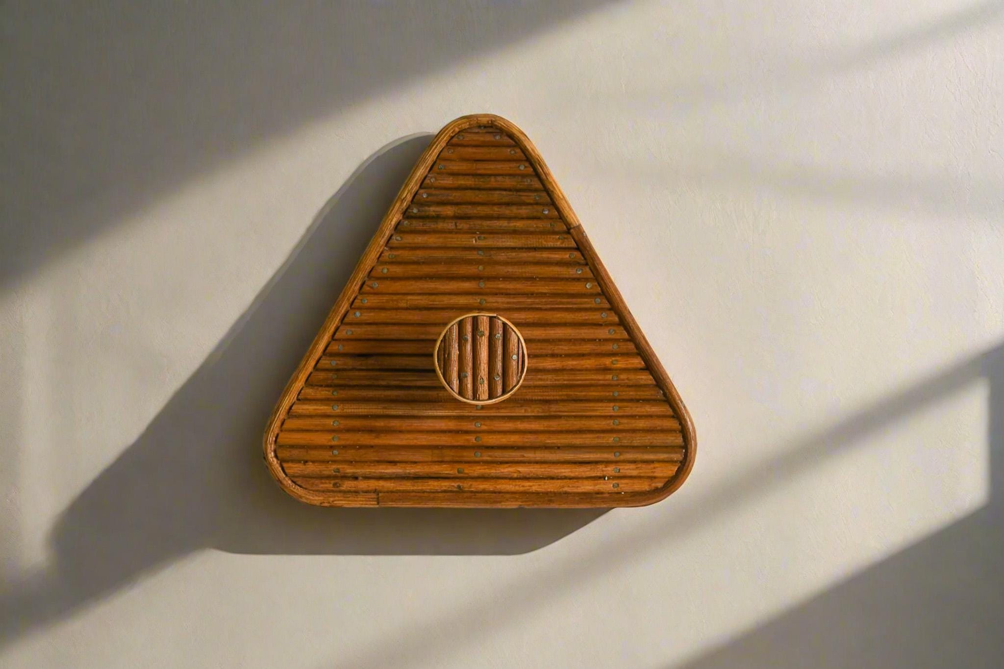 Triangular Rattan Coat Rack / Coat Hook
