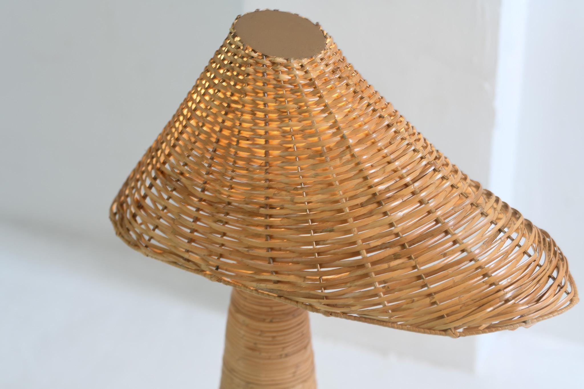 Chloe Rattan Table Lamp, Wicker shade, Bedroom Lamps, Living Room Lamps, Unique Lighting