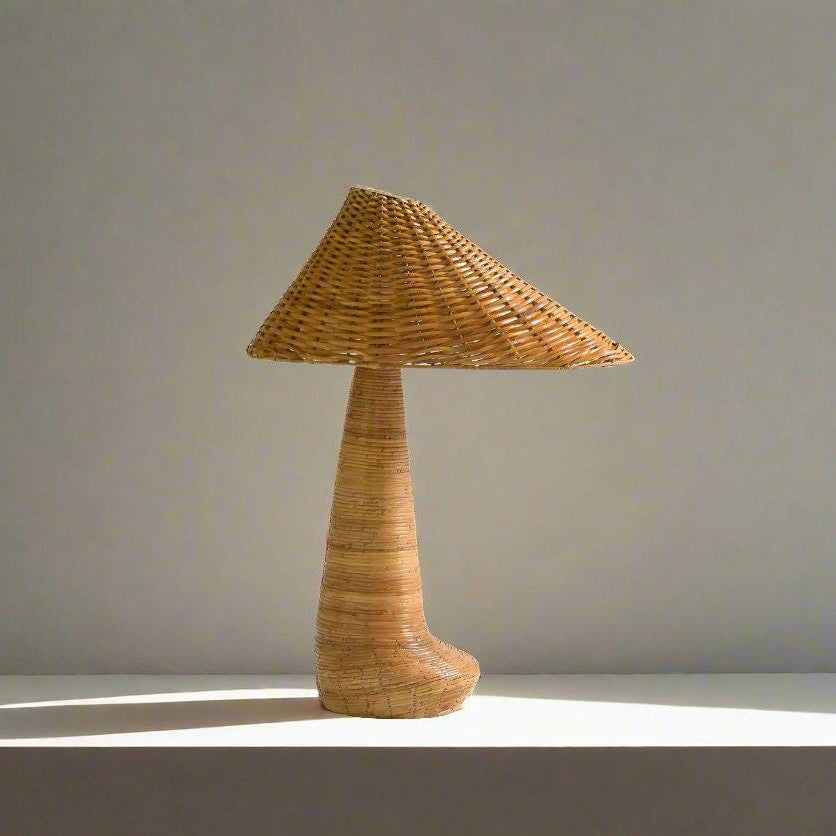 Chloe Rattan Table Lamp - Handwoven Wicker Shade