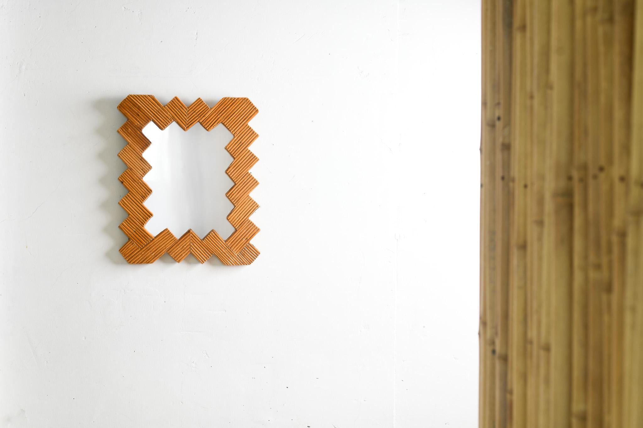 Herringbone Patterned Wall Mounted Mirror Vintage Style, Mirrors