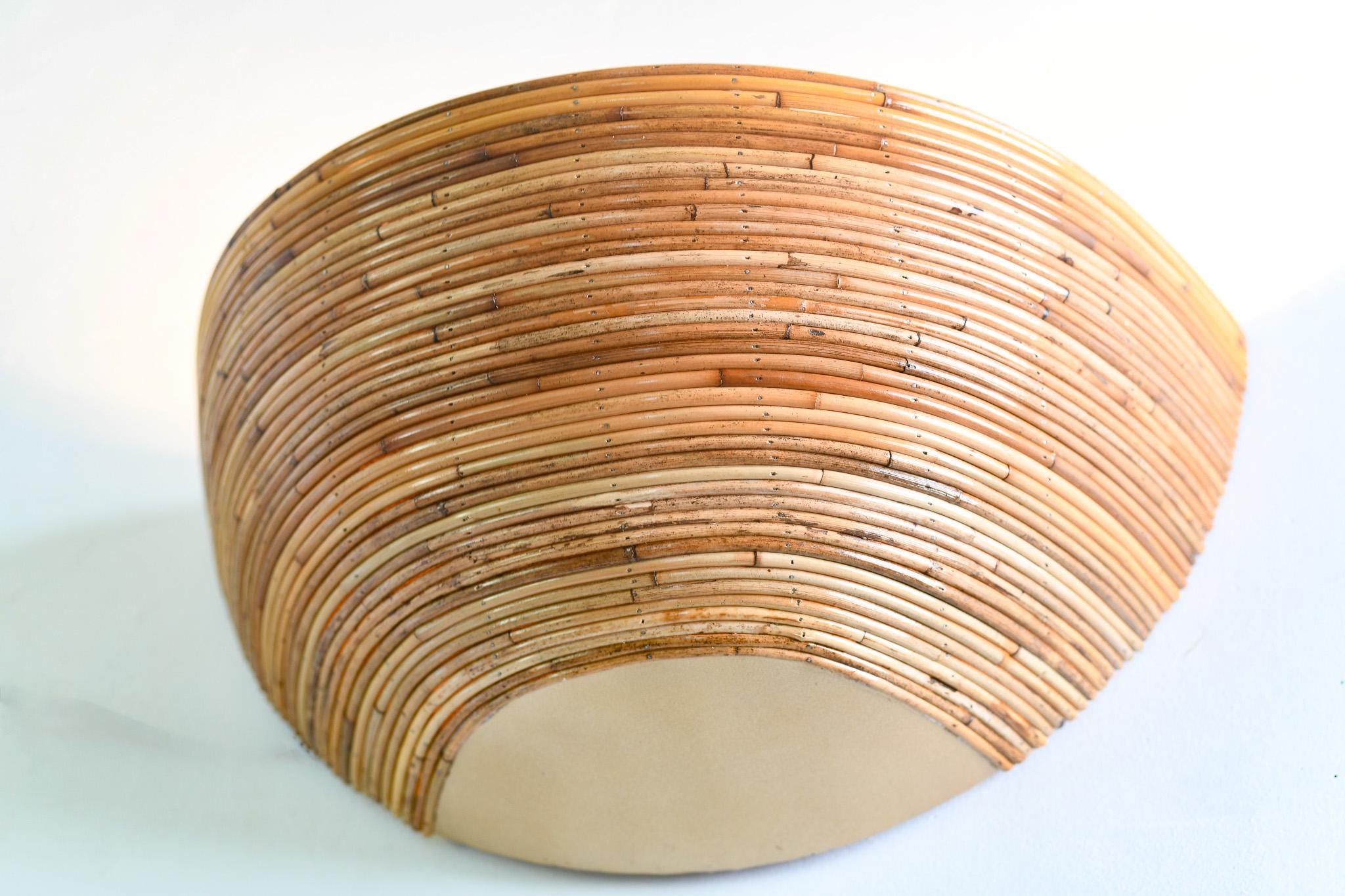 Half Dome Organic Rattan Reed Wall Light