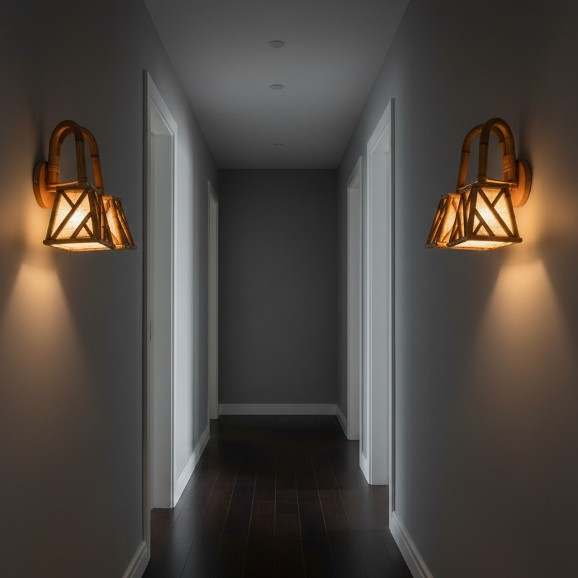 Chippendale Double Wall Sconce — Chippendale lattice detail, geometric shadow pattern