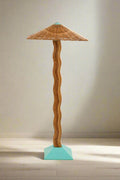 Organic Rattan Floor Lamp "Palette" | Mid-Century Modern Statement Lighting