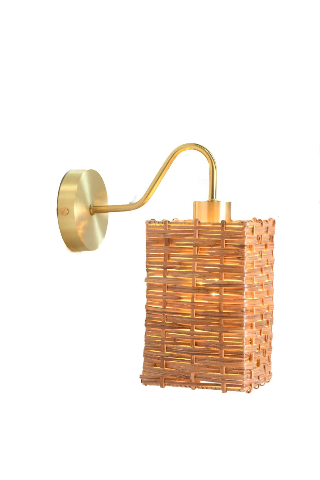 Square Rattan Wall Sconce (Set of 2)