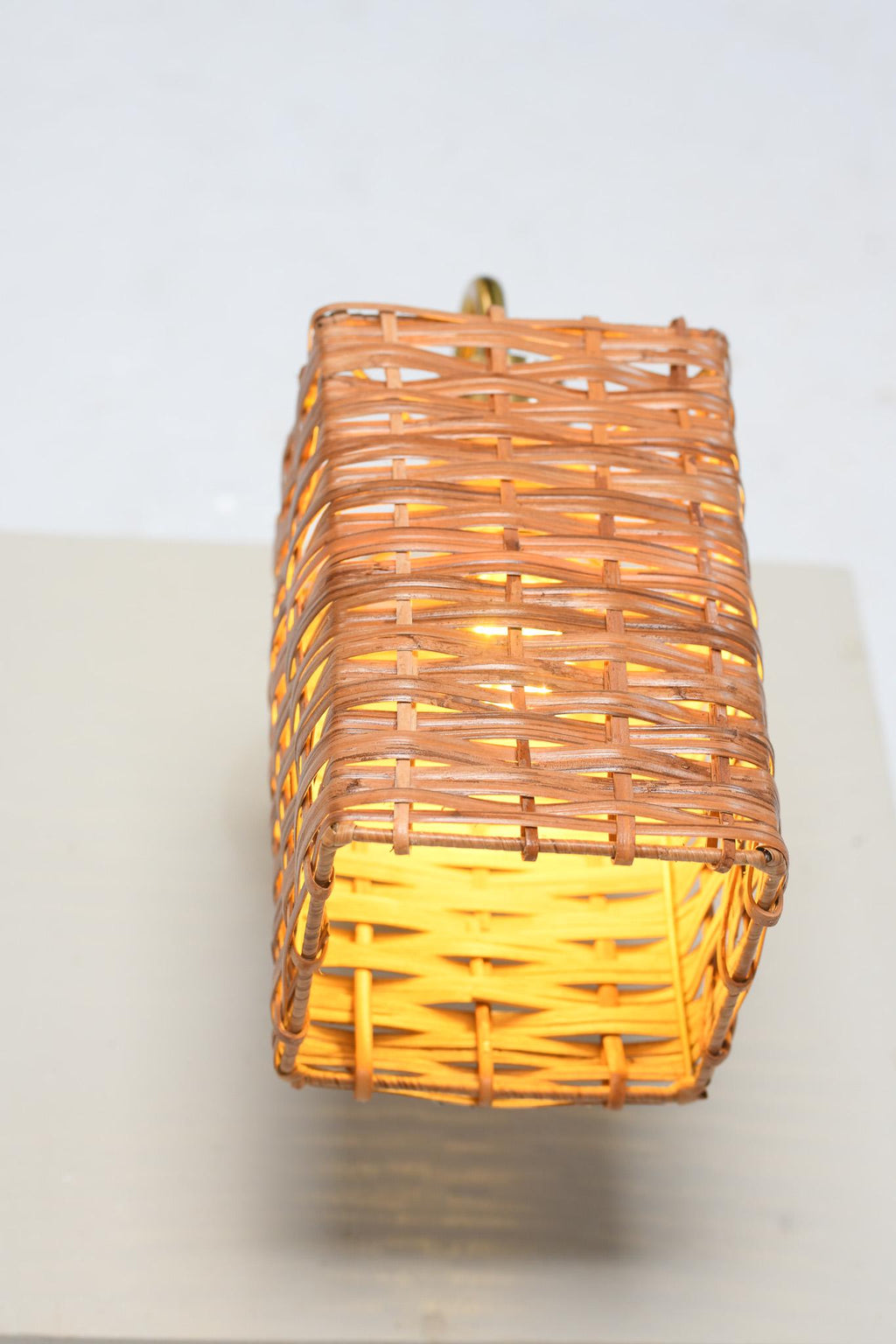 Square Rattan Wall Sconce (Set of 2)