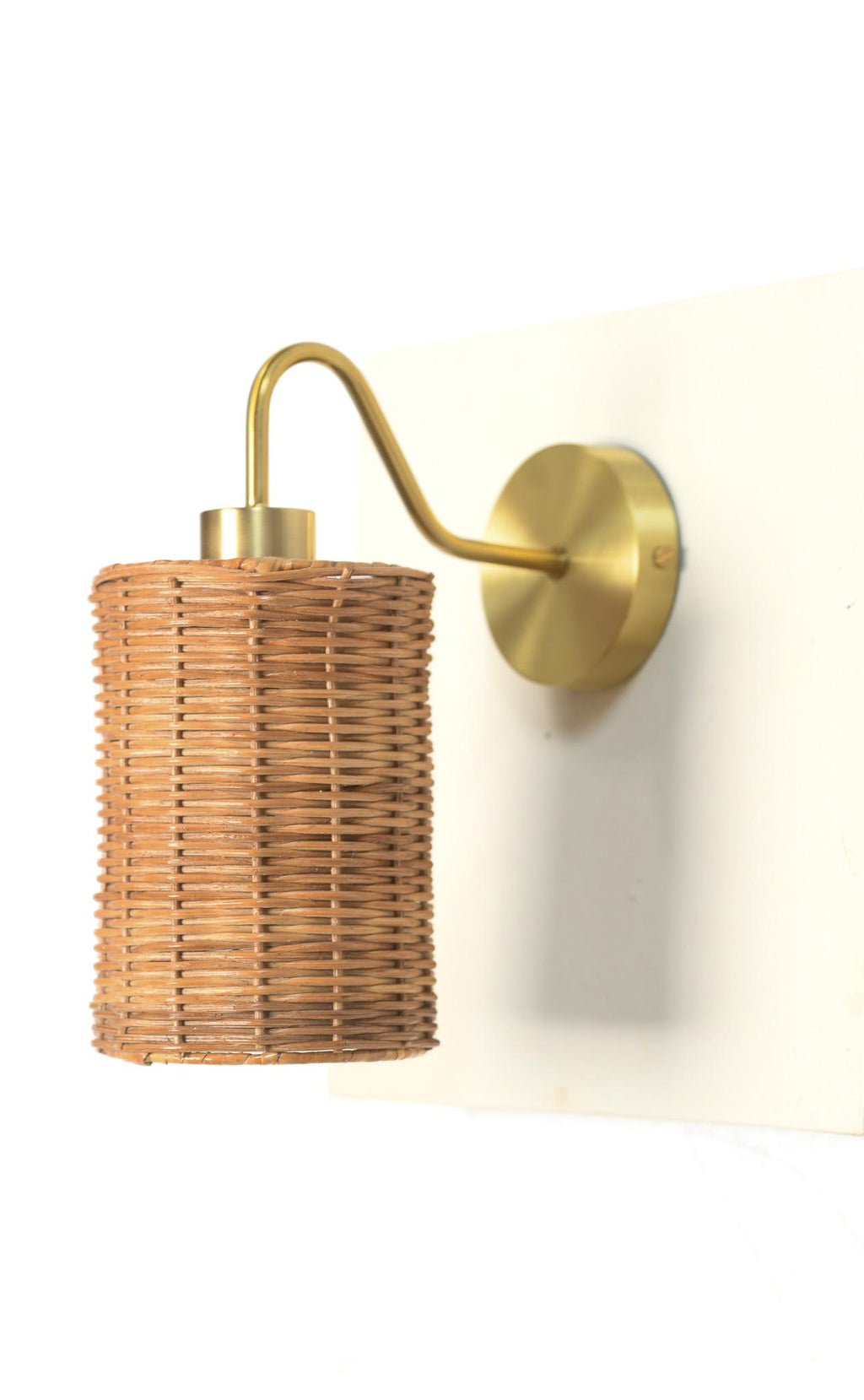 Wicker & Brass Wall Sconce (Set of 2)