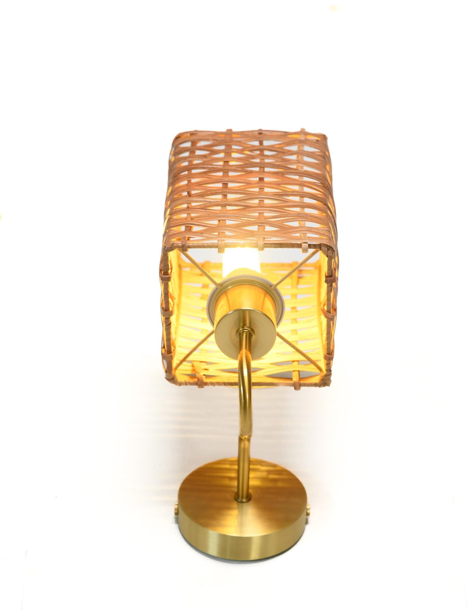 Square Rattan Wall Sconce (Set of 2)