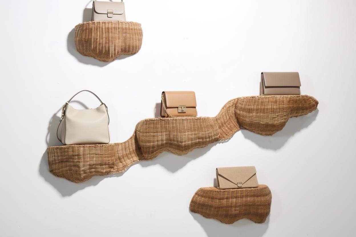Sculptural Wicker Shelves