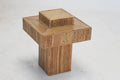 Geometric Rattan Prism Side Table with Brass Top