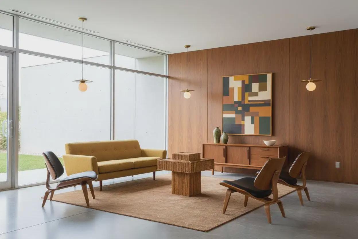 Geometric Rattan Prism Side Table with Brass Top