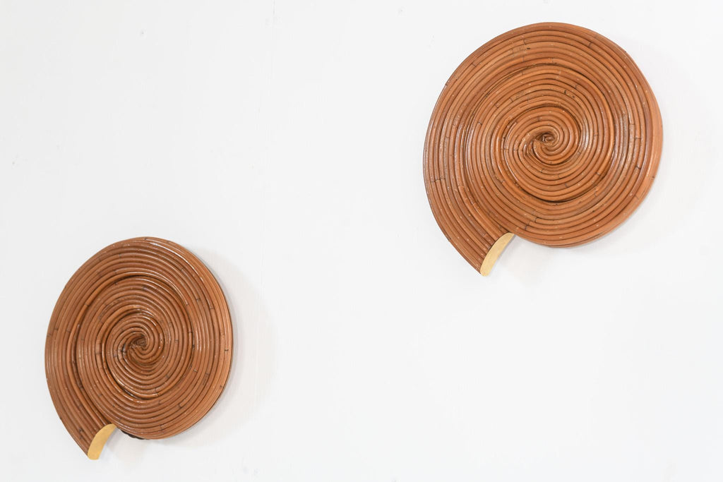 Rattan Wall Lamp Sea Shell Design