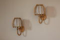 Pair of Bent Rattan Wall Sconce