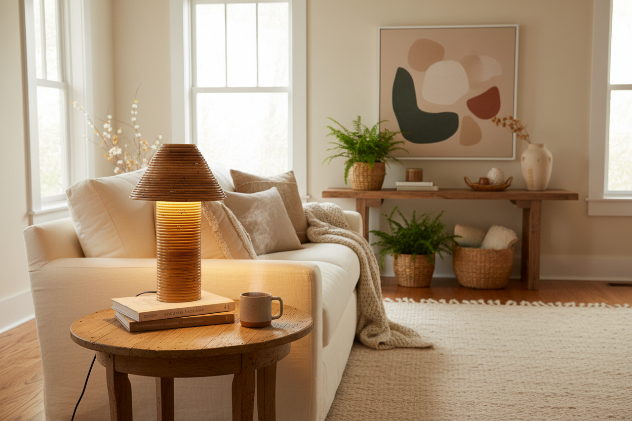 Mushroom Lamp in Room Setting