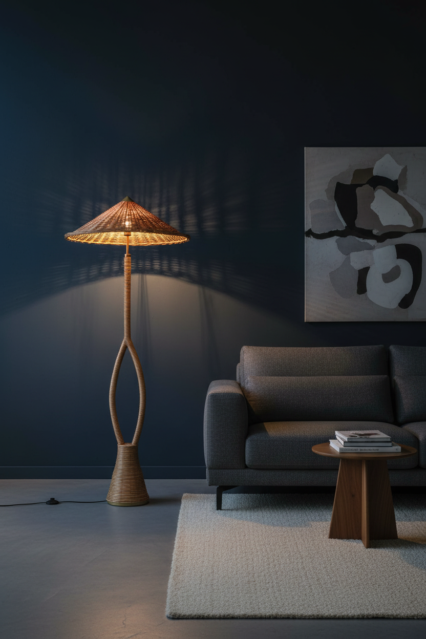 OTON floor lamp in dark living room