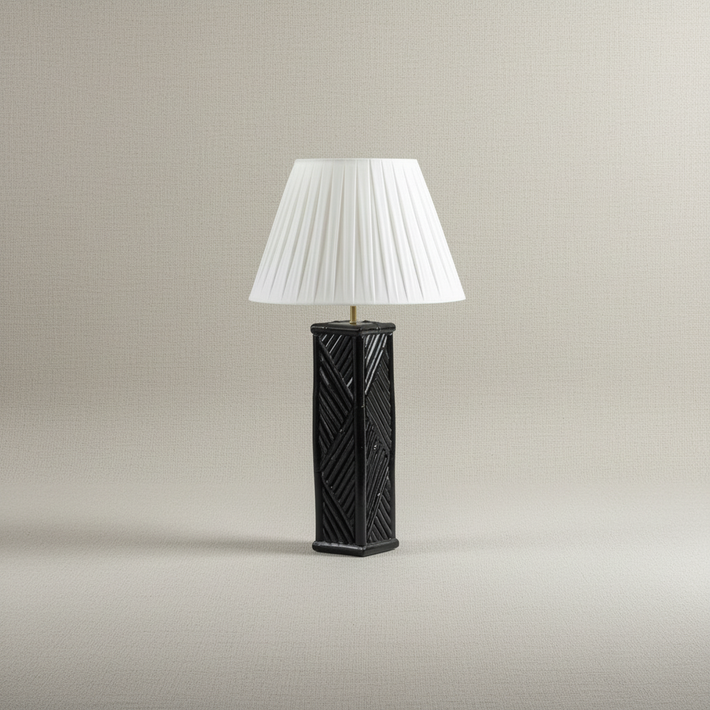 Parc bamboo table lamp on grey background