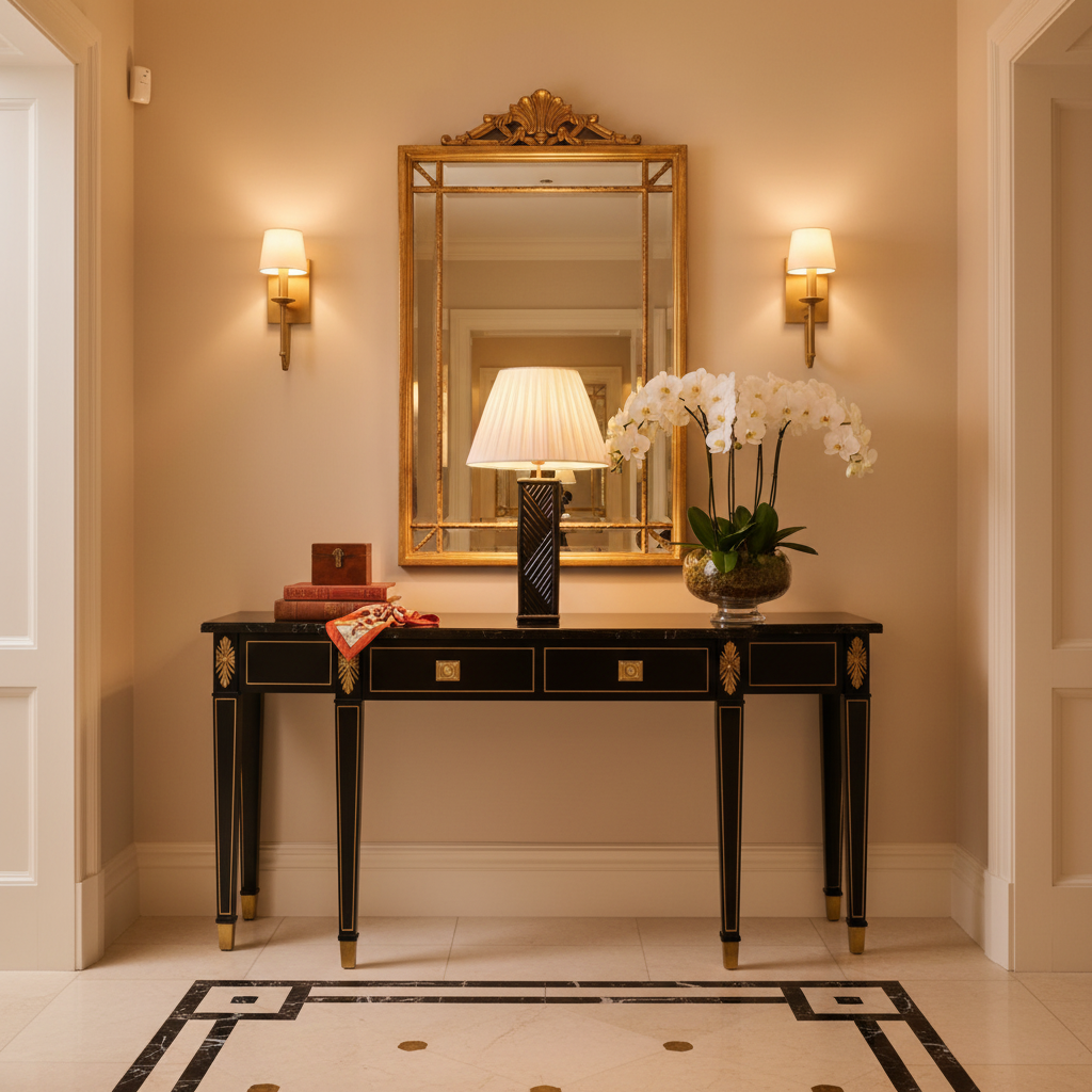 Parc Lamp | Parquet Bamboo Table Lamp in Lacquered Black