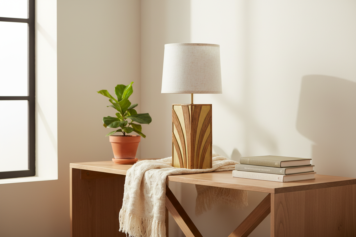 Rattan lamp lifestyle photo