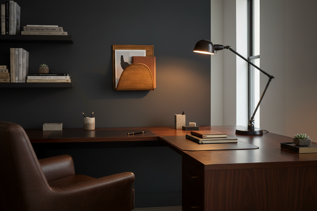 Rattan Magazine Rack in Office - Better Scale