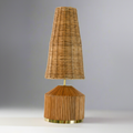 Rattan table lamp square profile
