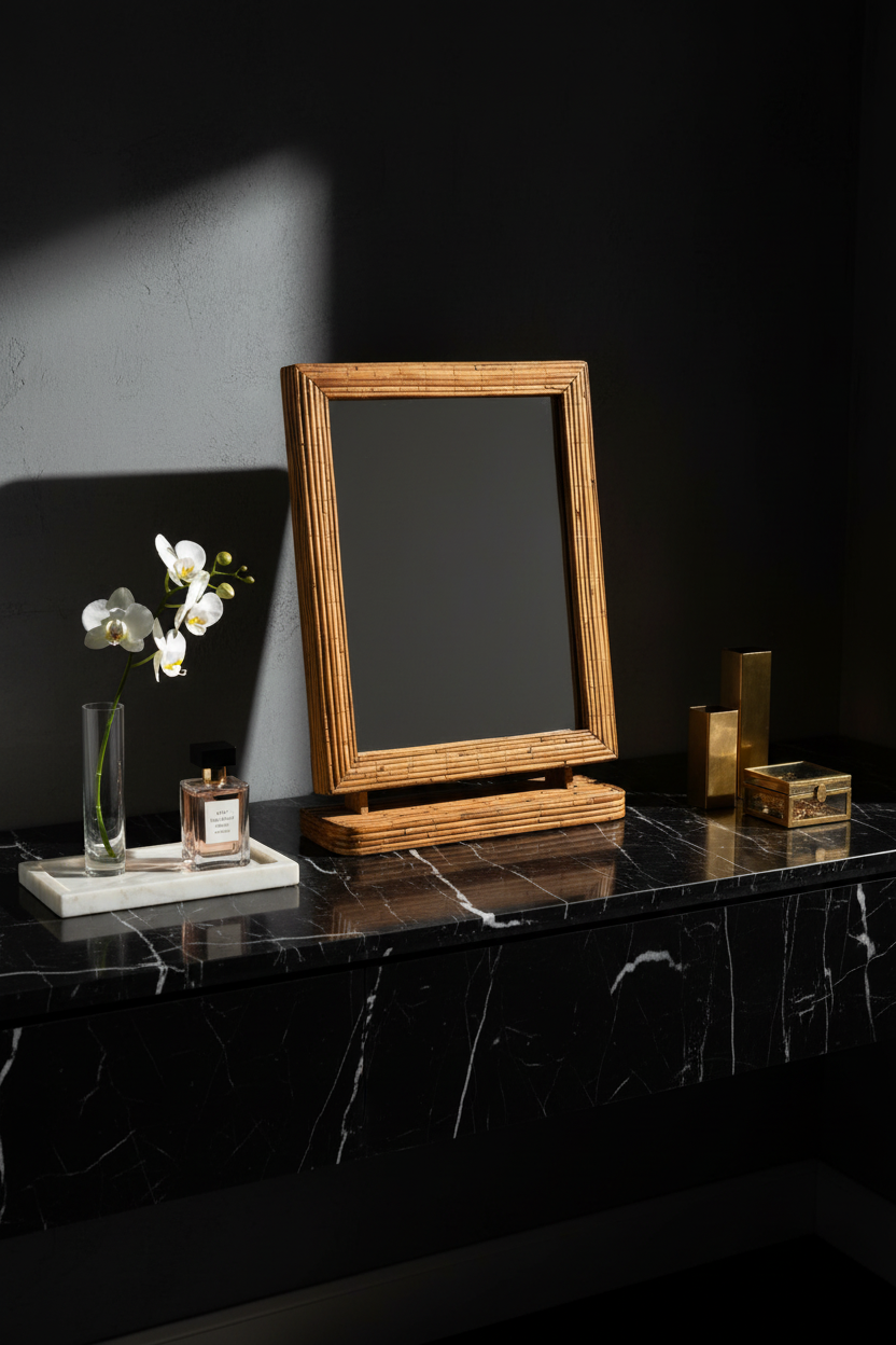 Rattan Vanity Mirror - Luxury Style