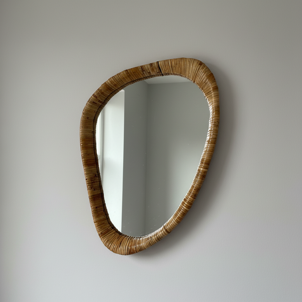 Rattan Wall Mirror Square Format