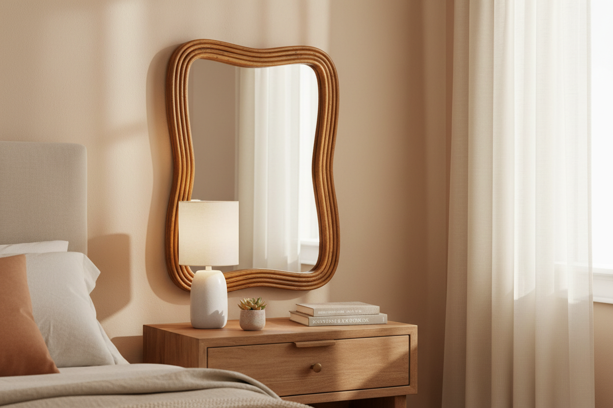 Reka Wall Mirror Bedroom Lifestyle Photo