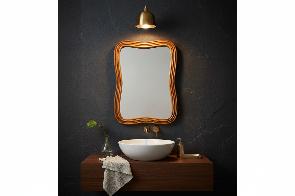 Reka Rattan Wall Mirror | Handcrafted Pencil Reed Entryway Mirror USA ...