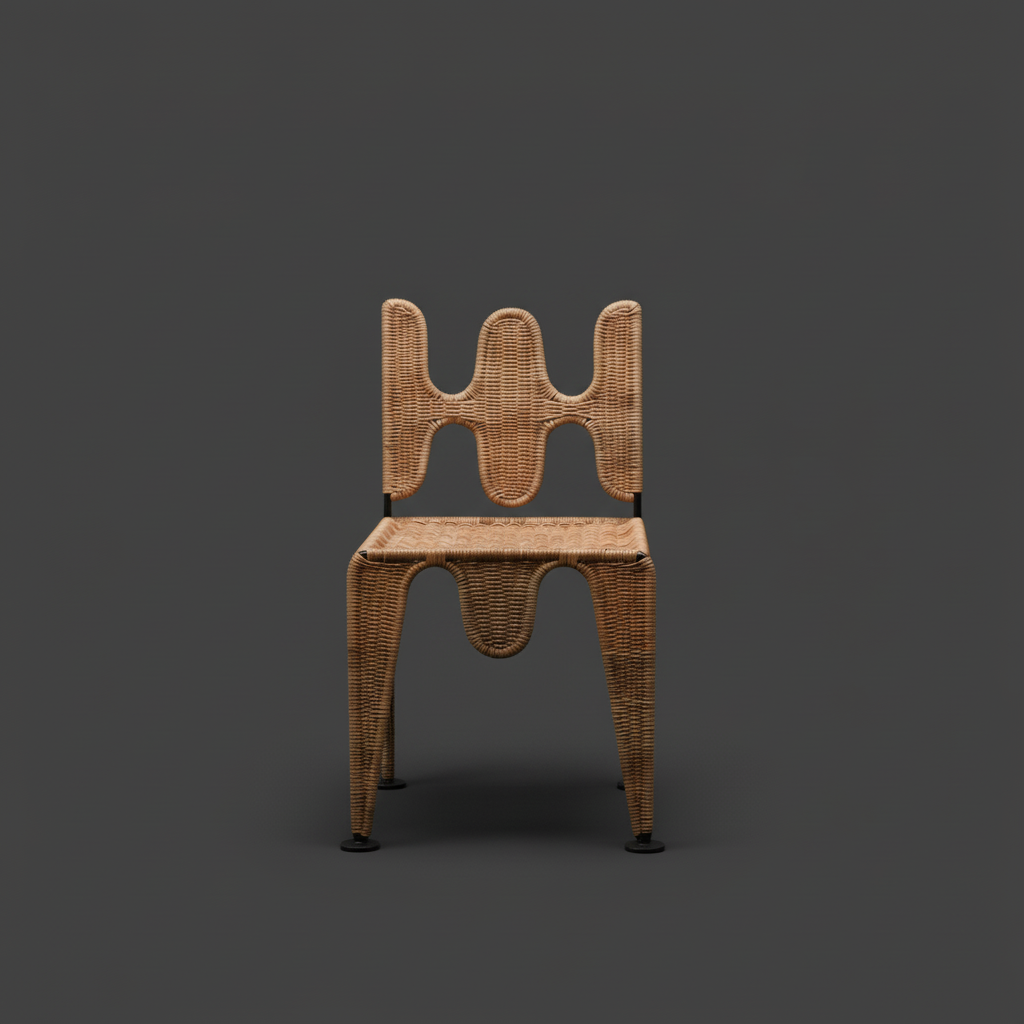 Ripple Weave Chair Dark Grey Background