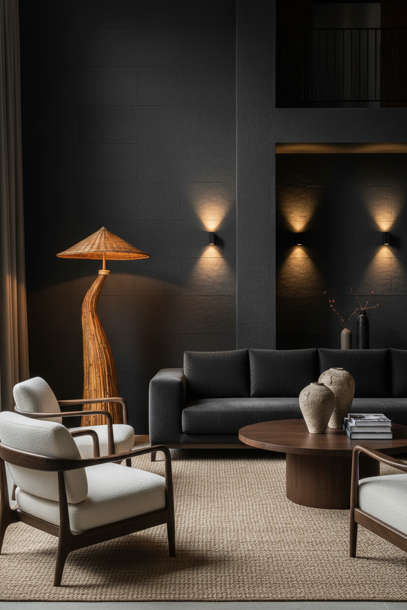 Sculptural Shroom lamp in luxury space