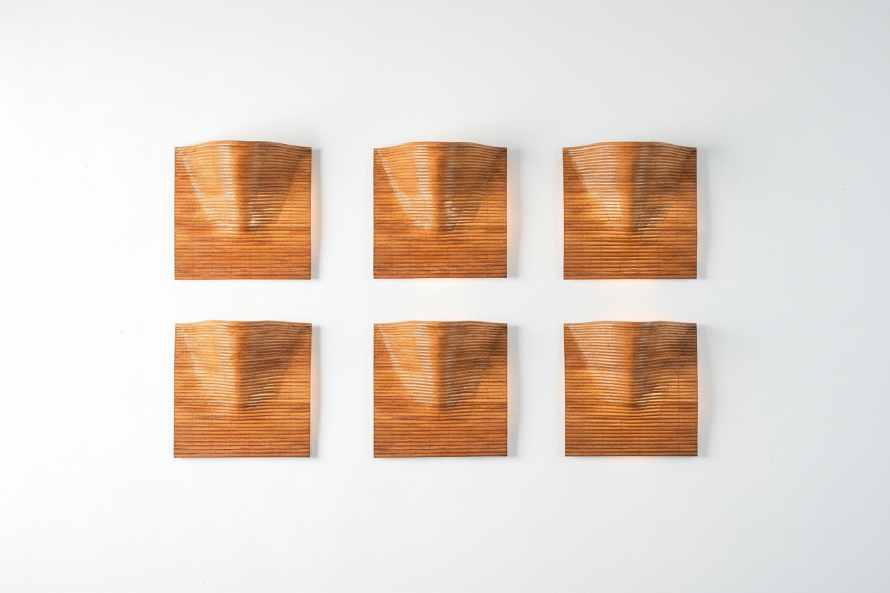 Six Flow Form Square Rattan Wall Sconces