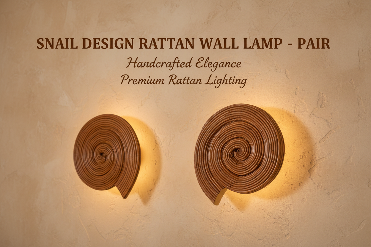 Snail Design Rattan Wall Lamp Promotional Banner
