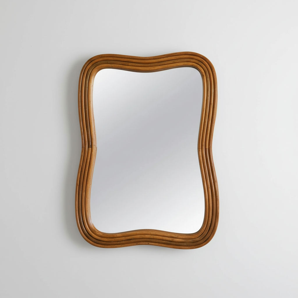 Wavy Mirror on Light Grey Background